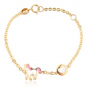 Златна детска гривна Unicorn