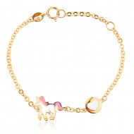 Златна детска гривна Unicorn