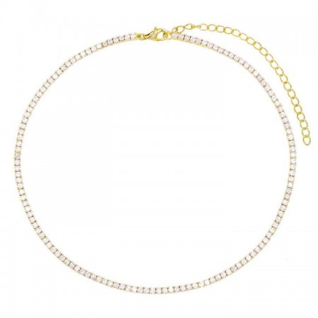 Сребърен чокър White tennis