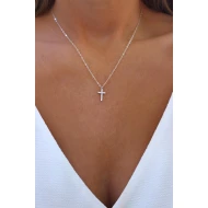 Сребърнo колие кръст с камъни Swarovski Сребърнo колие кръст с камъни Swarovski