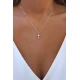 Сребърнo колие кръст с камъни Swarovski Сребърнo колие кръст с камъни Swarovski