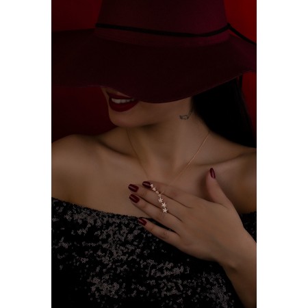 Сребърнo колие звездички