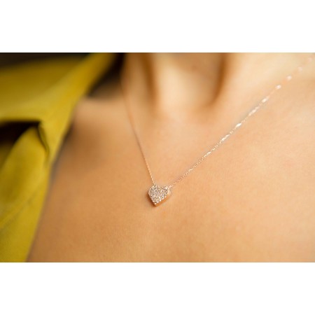 Сребърнo колие Heart Swarovski