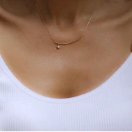 Сребърнo колие Line Pearl 
