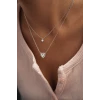 Сребърно двойно колие Heart