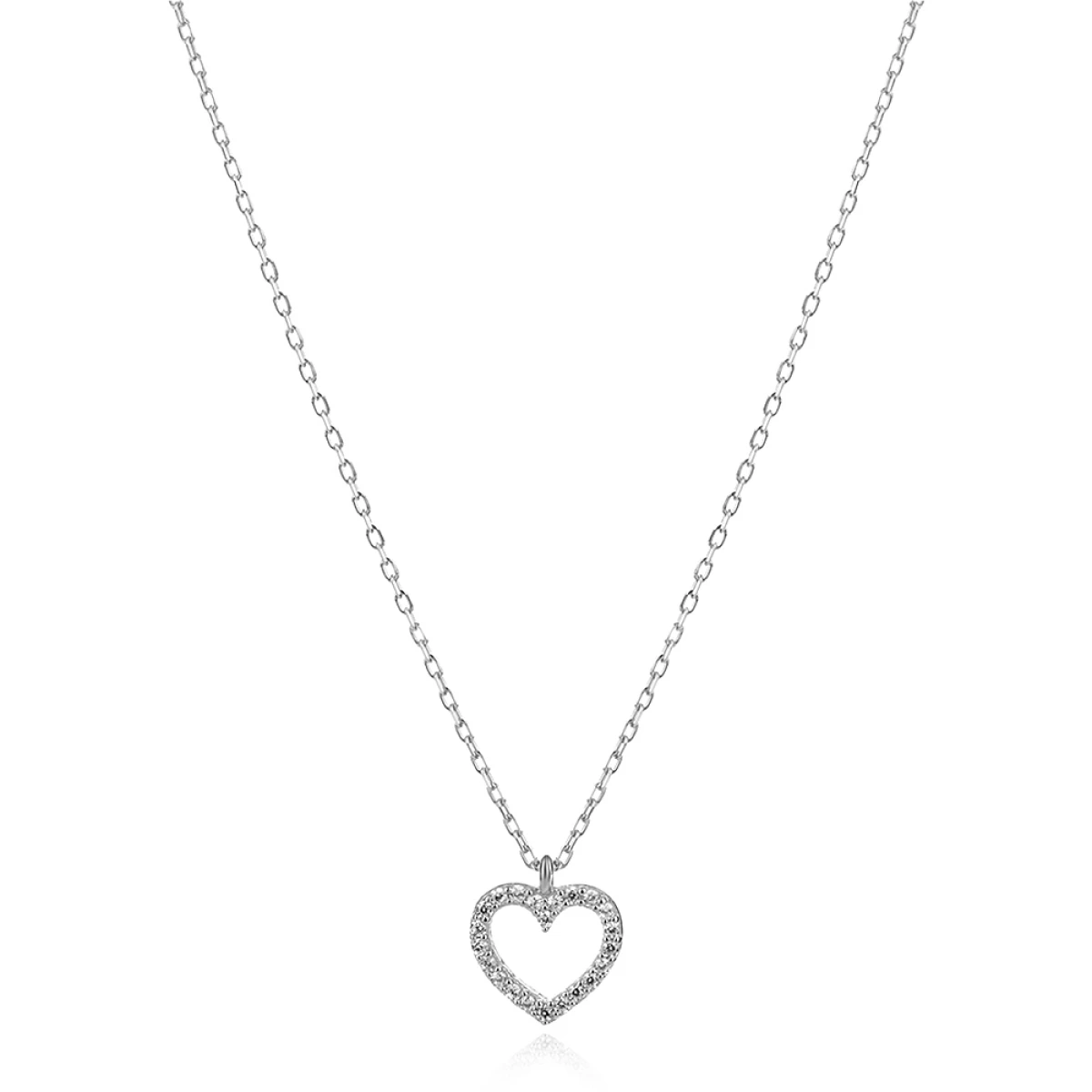 Сребърно колие Heart