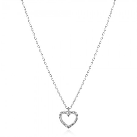 Сребърно колие Heart
