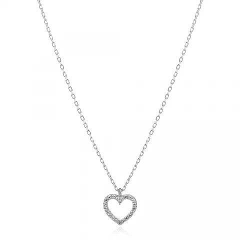 Сребърно колие Heart