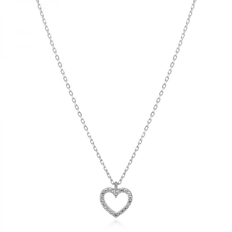 Сребърно колие Heart