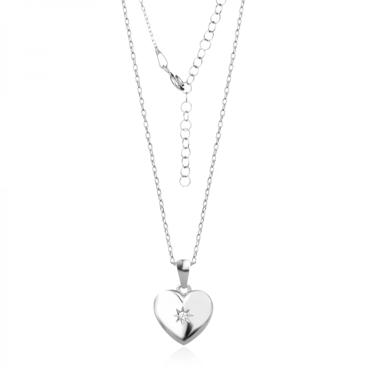 Сребърно колие Heart Photo Locket