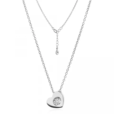 Сребърно колие Heart