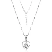 Сребърно колие Heart Line