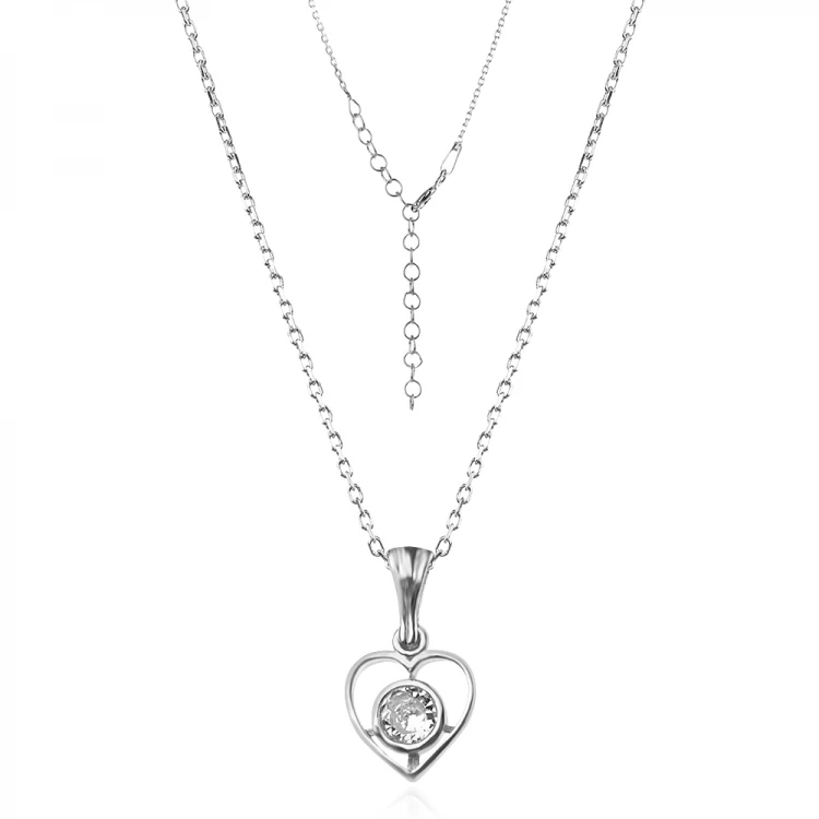 Сребърно колие Heart Line