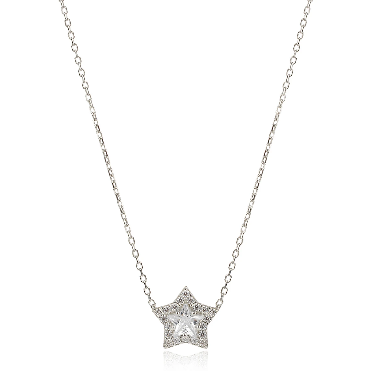 Сребърно колие Luxury star