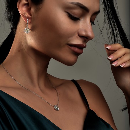 Сребърно колие Focus yellow