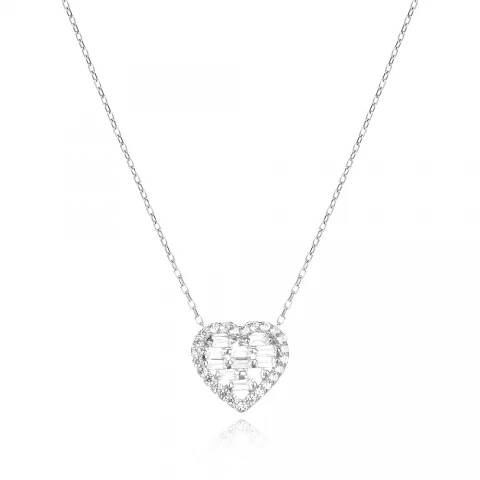 Сребърно колие Luxury Heart