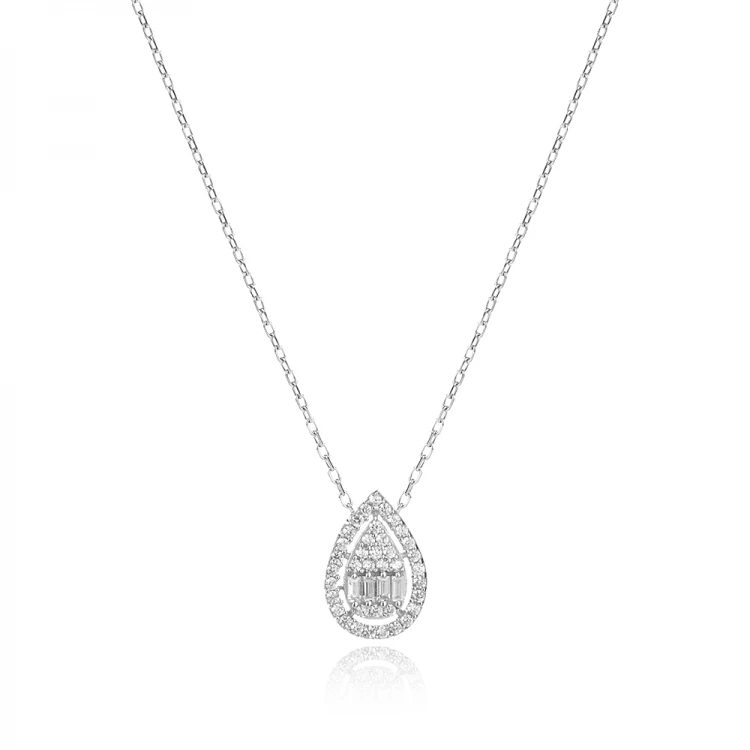 Сребърно колие Luxury Drop
