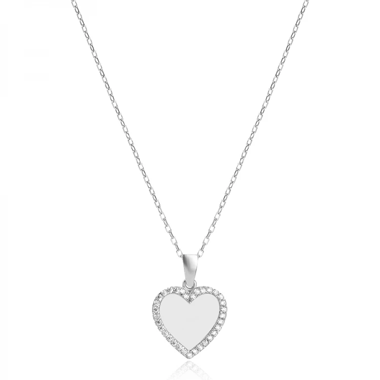 Сребърно колие Polished Heart