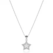 Сребърно колие Polished Star