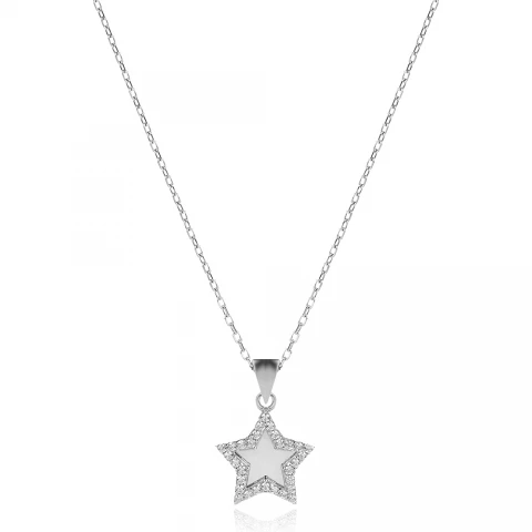 Сребърно колие Polished Star