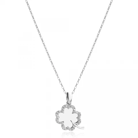 Сребърно колие Polished Clover