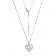 Сребърно колие Heart