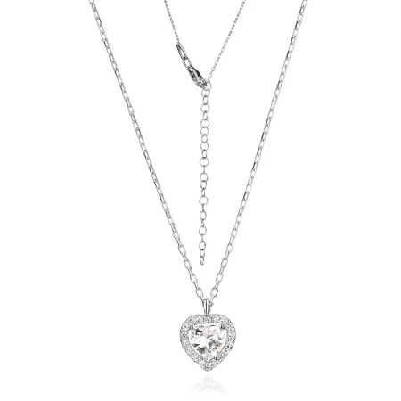 Сребърно колие Heart