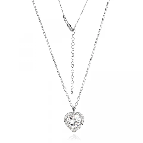 Сребърно колие Heart