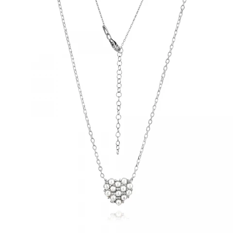 Сребърно колие Pearl Heart