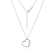 Сребърно колие Heart Line