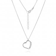 Сребърно колие Heart Line