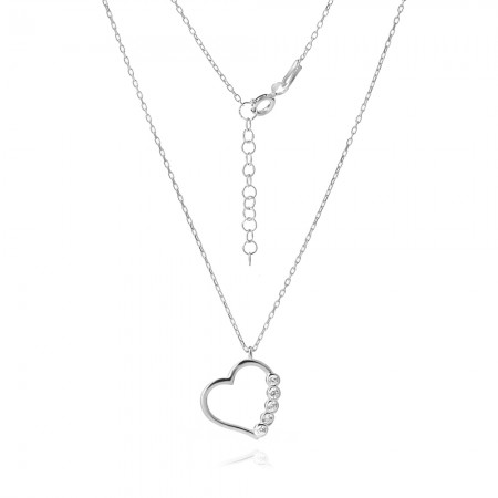 Сребърно колие Heart Line