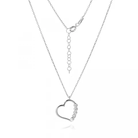 Сребърно колие Heart Line