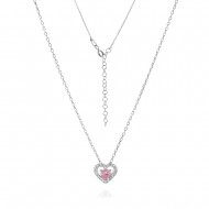 Сребърно колие Rose Heart