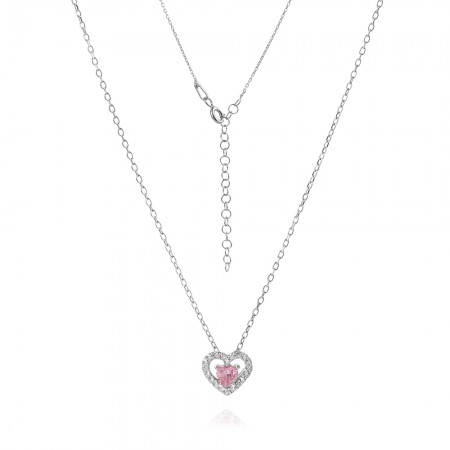 Сребърно колие Rose Heart