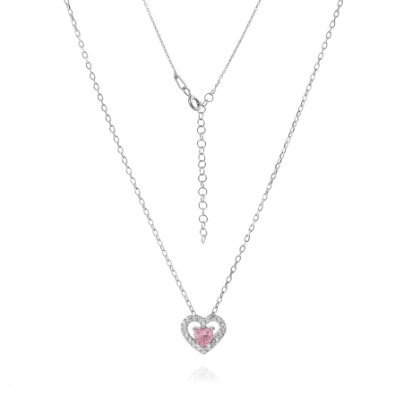 Сребърно колие Rose Heart