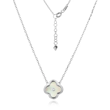 Сребърно колие Clover