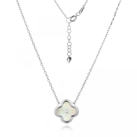Сребърно колие Clover