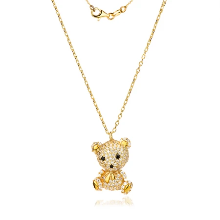 Сребърно колие Bear