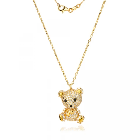 Сребърно колие Bear