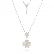 Сребърно колие Two Clover