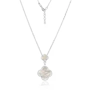 Сребърно колие Two Clover