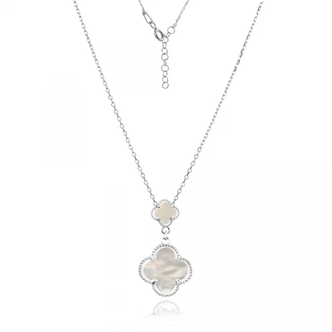 Сребърно колие Two Clover