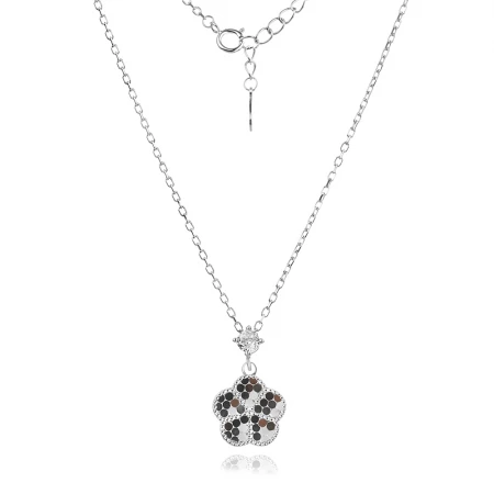 Сребърно колие Diamond Clover