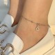Сребърна гривна за крак Double Heart (Гривни за Крак) Сребърна гривна за крак Double Heart - Гривни за Крак