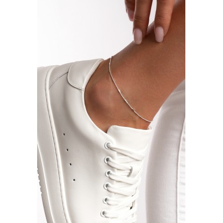 Сребърна гривна за крак Line