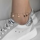 Сребърна гривна за крак Clover - Гривни за Крак