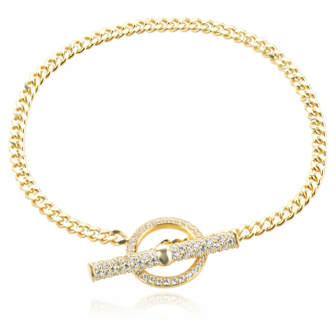 Сребърна гривна Cuban Key