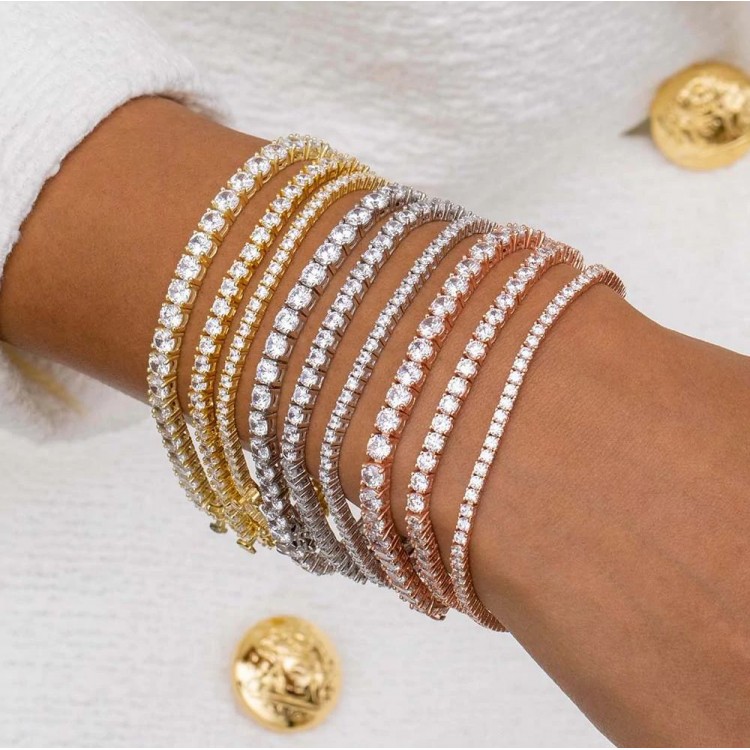 Thin Gemstone Tennis Bracelet (8-ми март) Thin Gemstone Tennis Bracelet - 8-ми март