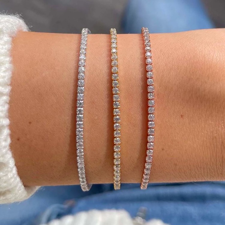 Thin Gemstone Tennis Bracelet (8-ми март) Thin Gemstone Tennis Bracelet - 8-ми март